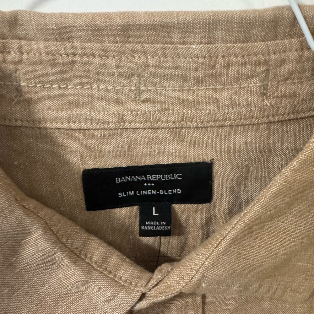 Banana Republic Light Brown Linen-Blend Shirt - Picture 2 of 2